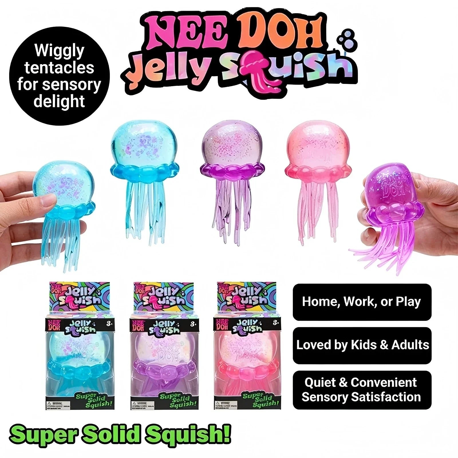 Jellyfish & Cube Squeeze Toy